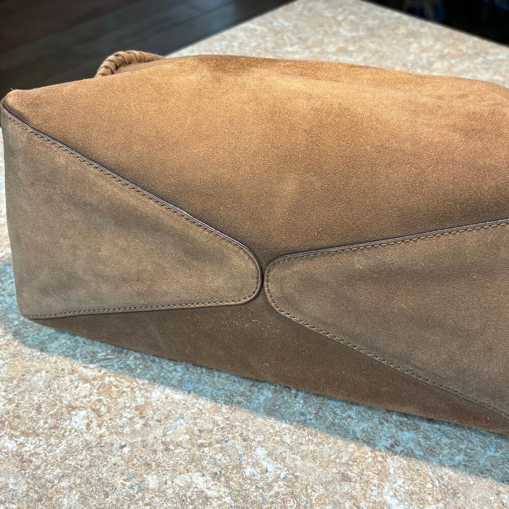 Tom Ford for Gucci Whipstitch Brown Suede 2002 Hobo Bag Luxury Authentic Purse - Picture 9 of 16